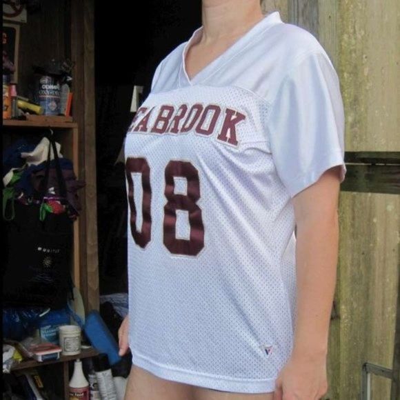Varsity Spirit Fashions M Seabrook 08 White & Maroon Team Jersey Shirt Polyester - Picture 2 of 7